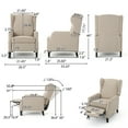 thumbnail image 4 of Weyland Contemporary Fabric Recliner, Wheat, 4 of 9