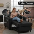 thumbnail image 3 of DURASPACE Futon Chair Bed Convertible Chair 3-in-1 Pull Out Sleeper Chair Beds for Living Room 1PC - Black Faux Leather, 3 of 5