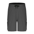 thumbnail image 4 of Timoontee Men's Cargo Shorts Loose Fit Elastic Waist Drawstring Knee Length Shorts Quick Dry Summer Casual Shorts with Pockets Dark Gray S, 4 of 7