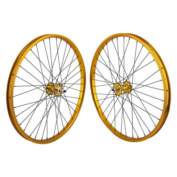 Se Bikes J24SG Wheelset 26in B/O 3/8inx100-110mm FW Rim Brake Clincher Gold