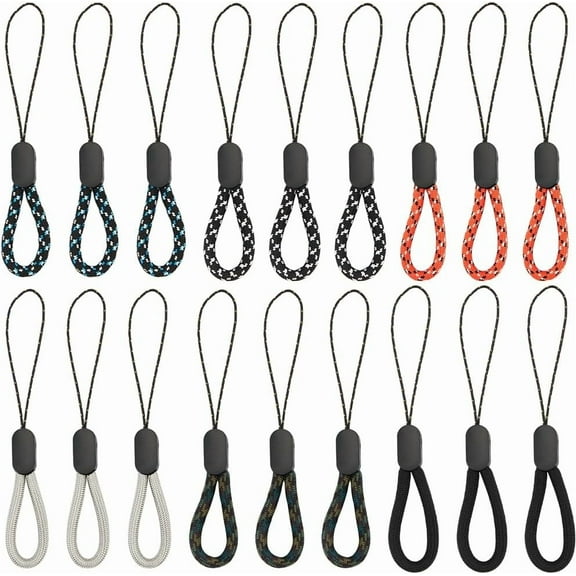 30Pcs 6 Colors Phone Keychain Strap Nylon Finger Hand Wrist Straps Colorful Portable Short Lanyard String for Cellphone Mobile Phone Mini Camera USB Flash Drives Key ID Card Zipper Ornament Colorful