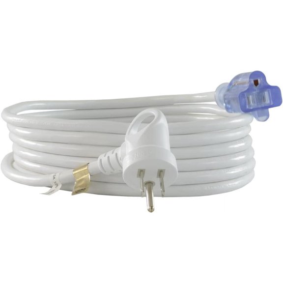 I-Ring Extension Cord 15-Foot 16/3 White Cable With Glowing U.S. I-Ring Male Plug