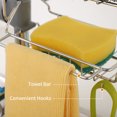 thumbnail image 4 of Graflsoa Stainless Steel Double Layer Faucet Storage Rack with Hidden Hook for Kitchen and Bathroom Organization, 4 of 6