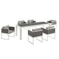 thumbnail image 3 of Modway Stance 7 Piece Outdoor Patio Aluminum Dining Set in White Gray, 3 of 8
