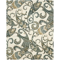 SAFAVIEH Wyndham Dulcibella Floral Wool Area Rug, Ivory/Multi, 7' x 7' Round