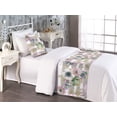 thumbnail image 2 of Tropical Vibes Bed Runner Set, Simple Design Anemones and Butterfly Pattern on Striped Back, Decorative Bedding Scarf & a Pillow Sham for Hotels Homes, Twin, Lilac Dark Eggshell Ivory, by Ambesonne, 2 of 3