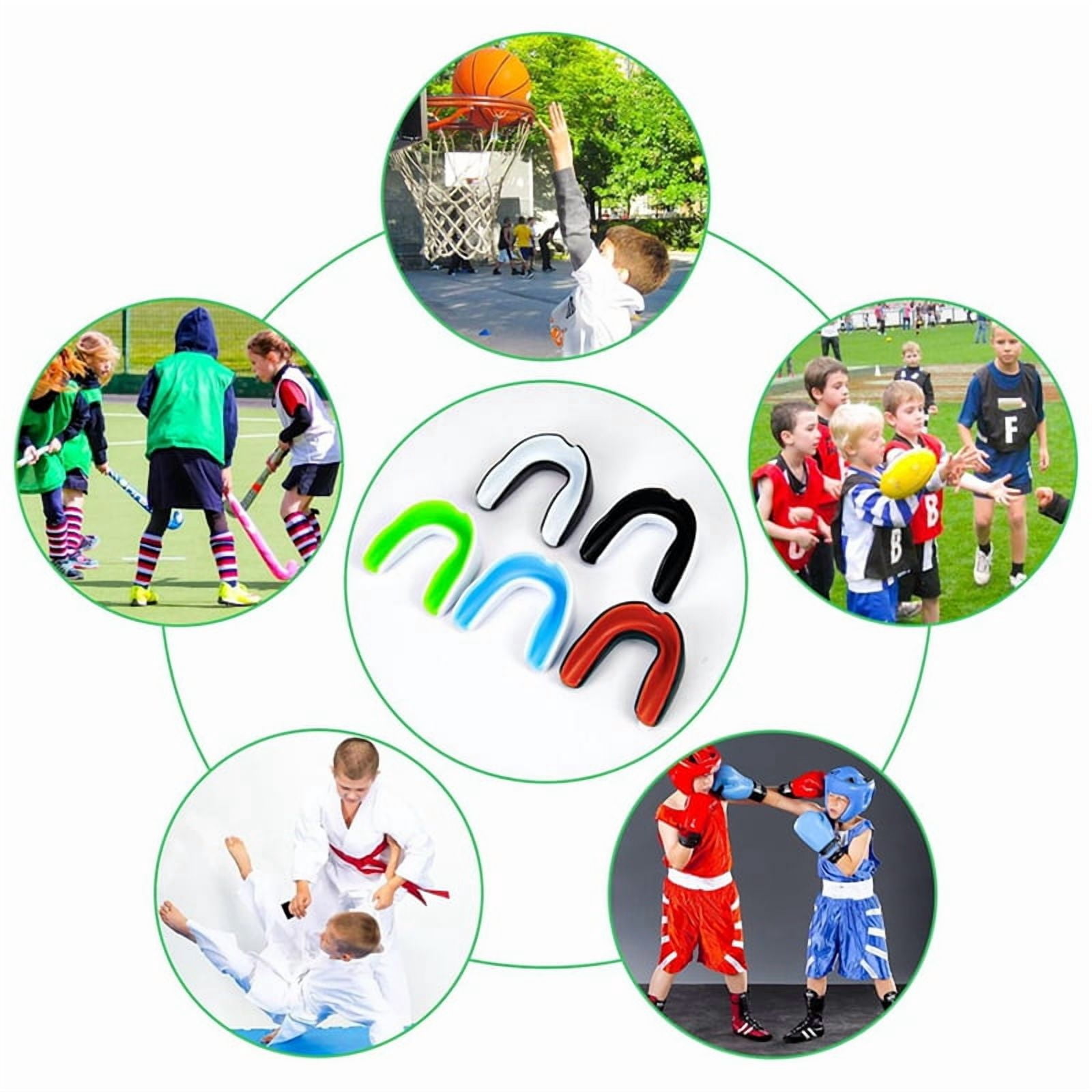 10 Packs Kids Youth Mouth Guard - Football Mouth Guard, EVA Food Grade Material Mouthpiece with Portable Case