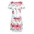 thumbnail image 5 of Qiopertar Robe Décontractée à Manches Courtes et Col en V pour Femmes, Mode Été, Grandes Économies pour les Fêtes! à Moins de 5$, jusqu'à 90 % de Réduction, 5 of 5