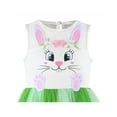 thumbnail image 4 of Girls Dress Green Easter Rabbit High Low Dress Egg Hunting Bag 4 Years, 4 of 8