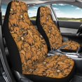 thumbnail image 3 of Yuyamidu 2pcs Set Capybara Car Seat Covers Cute Vehicle Bucket Seat Cover Stretchy Driver Seat Covers for SUV Van Sedan, Brown, 3 of 7
