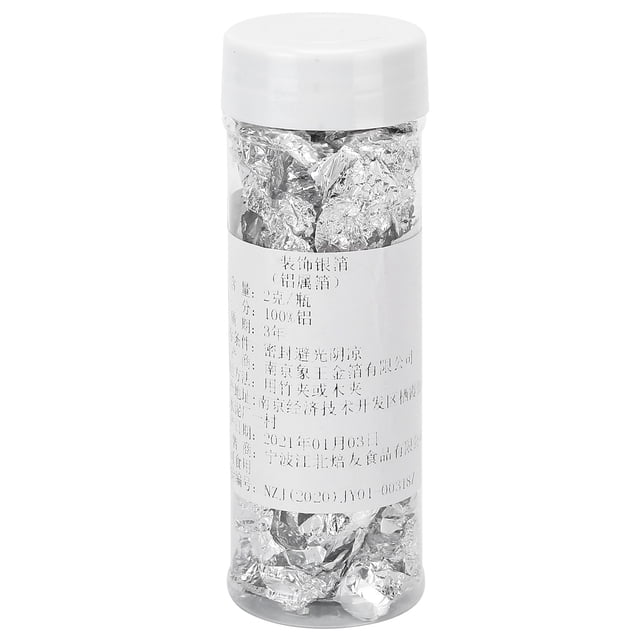 Flakes 2g Silver Foil Inedible Silver Leaf Flakes for Cooking Cake and Chocolate Decoration Crafts and Arts
