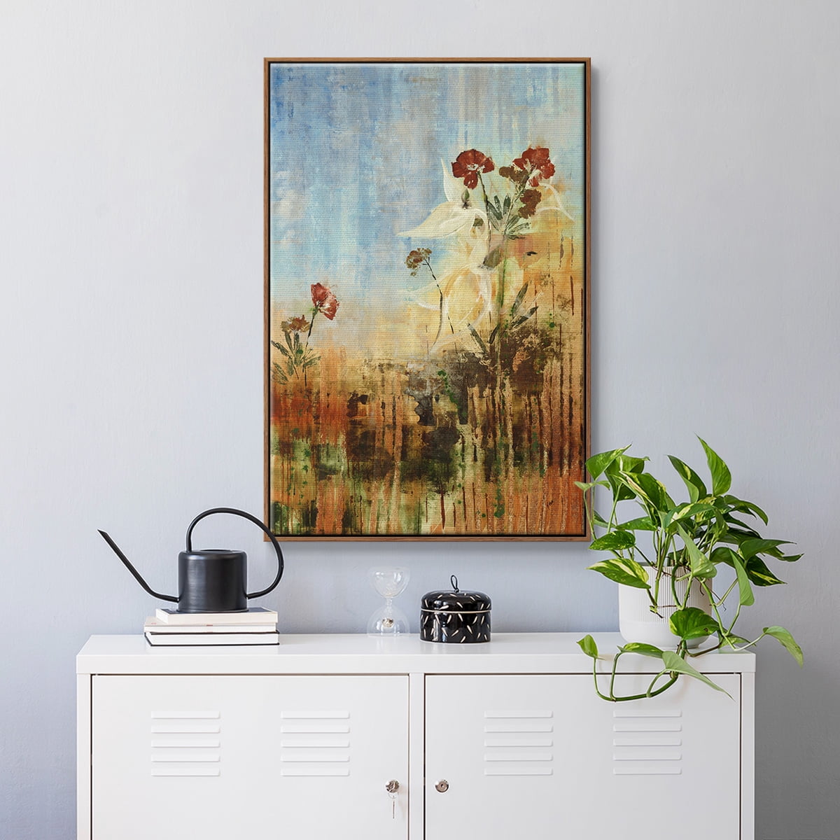 Dedicated to Spring Framed Premium Gallery Wrapped Canvas - Ready to Hang - 17 x 25 - Walnut Floating Frame