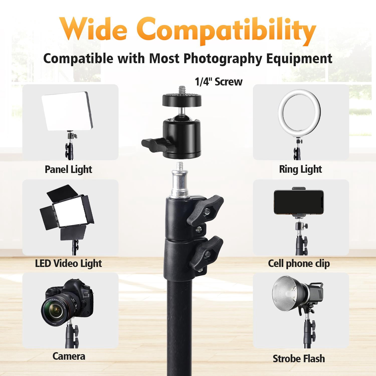 UEGOGO 10" LED Ring Light W/63" Tripod & Phone Holder - Portable for Live Stream, YouTube, TikTok Videos