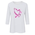 thumbnail image 4 of YFNNUP Womens' 3/4 Length Sleeve Breast Cancer Shirts Pink Ribbon Graphic Painting Shirt Casual Crewneck Tshirts Loose Fit T Shirt Soft Lightweight Three Quarter Length Shirts, 4 of 4
