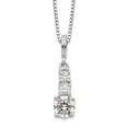 thumbnail image 2 of Auriga 925 Sterling Silver Rhodium-plated 3 Stone Micro Pav‚ CZ Necklace with 2 Inch Extender for Women 20", 2 of 6