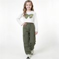 thumbnail image 5 of TIREOW Girls Outfits Fashion Round Neck Long Sleeve Cropped Pullover Top and Cargo Pants Casual Streetwear 2 Piece Set, 5 of 7