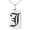 Silver, variant on Stainless Steel Letter J Initial Old English Monogram Engraved Small Rectangle Dog Tag Charm Pendant Necklace
