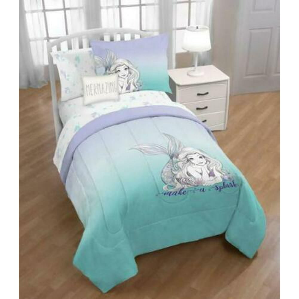 Disney Little Mermaid Girls Full Comforter, Sheet Set, BONUS SHAMS (7