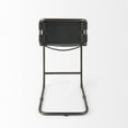 thumbnail image 3 of Berbick 21L x 25W x 38H Black Leather W/Gunmetal Gray Frame Stool, 3 of 11