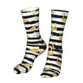 thumbnail image 6 of Bingfone Gold Flamingo Prirnt Women's Men's Fun Pattern and Solid Crew Socks-1 Pair Pack-Cool & Classic Novelty Design Gifts, 6 of 7