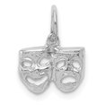 thumbnail image 6 of 14k White Gold Solid Comedy/Tragedy Charm Pendant, 6 of 7