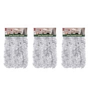3pack 10ft white Festive Garland,Christmas Tinsel Garland - 4.5in Width, Ideal for Christmas Furniture Decor,Flexible Decoration for Various Furniture