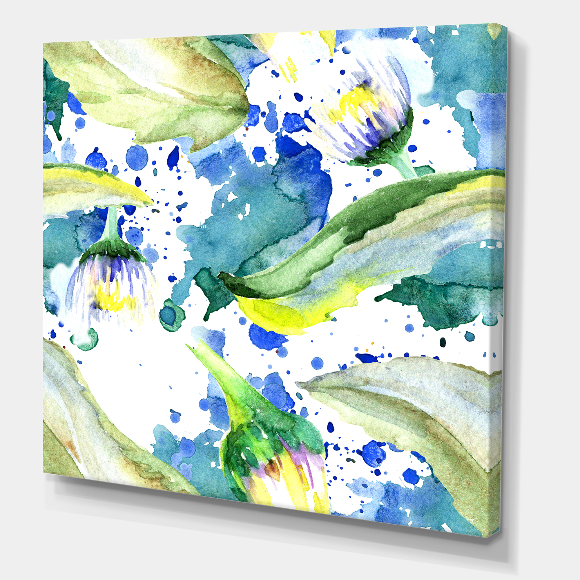 Designart ' Aquarelle Impression of Daisy Flowers I ' Traditional Canvas Wall Art Print