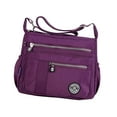 thumbnail image 3 of Nylon Handbag Casual Tote Bag Adjustable Strap Womens Shoulder Bag Pouch Violets, 3 of 9