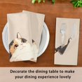 thumbnail image 6 of Napkin Satin Napkin 20*20Inchx1 Kitchen Towel Dinner Plate Towel Decorative Towel Napkin Tea Towel Suitable For Kitchen Table A Cat Eating Chips, 6 of 8