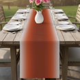 thumbnail image 4 of Ombre Brick Red Table Runner 72 Inches Long,Solid Color Gradient Minimalist Modern Kitchen Dining Burlap Linen Tablerunner for Small/Round/Square/Wedding/Coffee/Dining Table Party Home Décor 14 x 72, 4 of 9