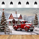 thumbnail image 2 of Fondo de Navidad, tela para Año Nuevo, camión rojo vintage para niños, estudio fotográfico, tela para fotografía, J, 2 of 8