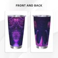 thumbnail image 3 of Daiia Purple Starry Sky Antelope Printed 20oz Insulated Coffee Cup with Straw Topper, Fully Spill Proof Travel Coffee Mug, Stainless Steel Tumbler for Work Home Outdoor Car-Without Straw, 3 of 8