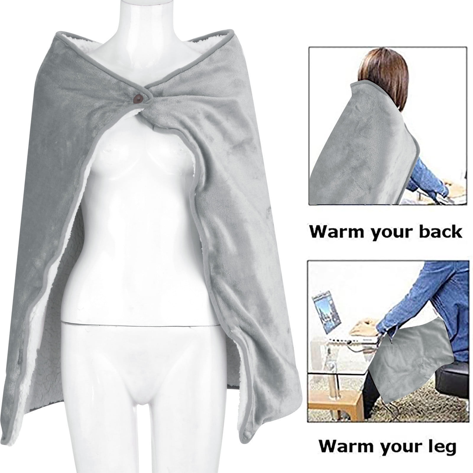 Hohaski USB Heated Warming Shawl Lap Blanket - Warm Heated Throw Blanket, Suitable for Home Car office, Soft Comfortable Fast Heating Cold Weather Use