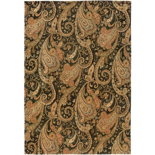 Sphinx Huntley Area Rugs 19104 Traditional Oriental Black Flowers Vines Scrolls Paisley Rug Walmart Com Walmart Com