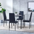 thumbnail image 5 of 4PCs Dining Chairs Armless Chairs Side Chairs PU Leather Metal Legs with High Back for Kitchen Living Room Black, 5 of 7