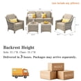 thumbnail image 4 of Ovios 5 Pieces Outdoor Furniture Set High Back All-Weather Wicker Patio Conversation Set with Ottomans, Beige, 4 of 7