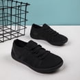 thumbnail image 6 of DLWKIPV Breathable Knit Sneakers for Women - Lightweight Lace-Up Comfort Shoes for Daily Walking & Casual Wear(BLACK,7), 6 of 6
