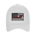 thumbnail image 2 of USA Redesign Flag Thin Red Blue Line Classic Baseball Hat Remembering Fallen Cap, Thin Red Line, White Cap, 2 of 5