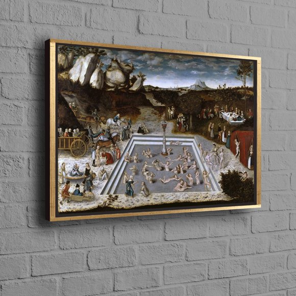 Lucas Cranach Inspired The Fountain of Youth Wall Art High-Quality Reproduction Canvas Perfect for Modern Home and Holiday Decor
