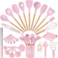 thumbnail image 1 of Juego de utensilios de cocina Astercook, 39 piezas de silicona con mango de madera, 1 of 9