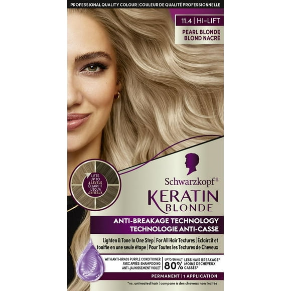 Schwarzkopf Keratin Blonde Permanent Hair Colour Cream Pearl Blonde 11.4, Hi-Lift Permanent Color