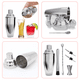 thumbnail image 3 of Coctelera, juego de cócteles de regalo, coctelera Boston premium de 750 ML, juego de accesorios para barra de coctelera, coctelera de acero inoxidable, coctelera para cócteles, cuchara mezcladora,, 3 of 8