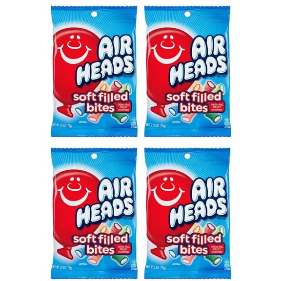 Airheads Original Fruit Soft-Filled Bites Candy, 2.8 oz ( 4 Pack)