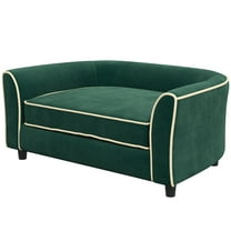 SAEWUD Fancy Dog Sofa – Modern Pet Couch for Small and Medium Dogs, Dark Green Dog Bed with Soft Removable Cushion, Washable Cover, Ideal for Living Room or Bedroom