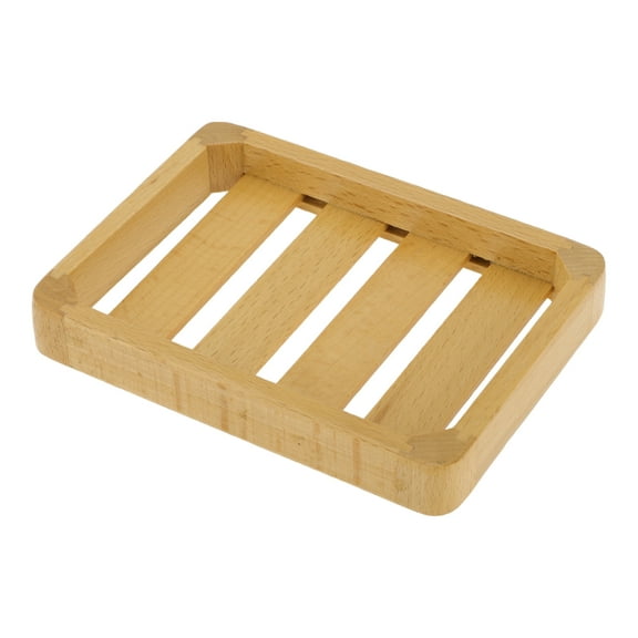 Unique Bargains 1 Pc Portable Soap Dish Square Brown Soap Dish for Bathroom Kitchen 5.2"x3.43"x0.71"