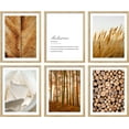 thumbnail image 4 of PixonSign Adhesive Canvas Print Wall Art Set - Golden Ears and Field, Trees, Leaves Posters - Set of 6 Vintage Retro Antique Mixed Media Country Cultural Art Wall Décor - 8"x10"x6, 4 of 5