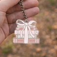 thumbnail image 2 of Pink Bookish Acrylic Keychain, Cute Ribbon Book Stack Keyring, Coquette Aesthetic Reader Bag Charm, Bibliophile Gift, Gift for Her, 2 of 2