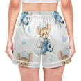 thumbnail image 2 of Women's Silk Pajama Shorts Cartoon Soccer Mouse Pajama Shorts Women's Casual Pajama Shorts with Pockets, 2 of 6