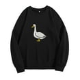 thumbnail image 2 of TANGNADE Women Outerwear Sweatshirt Goose Print Pattern Fashionable Casual Round Neck Sweater Loose Fitting Pullover for Women Goose Womens Sweater Black M, 2 of 3