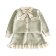 thumbnail image 3 of Bxsruta Girls Sweater and Skirt Set Long Sleeve Button Down Outfit Casual School Party Wear, 3 of 8